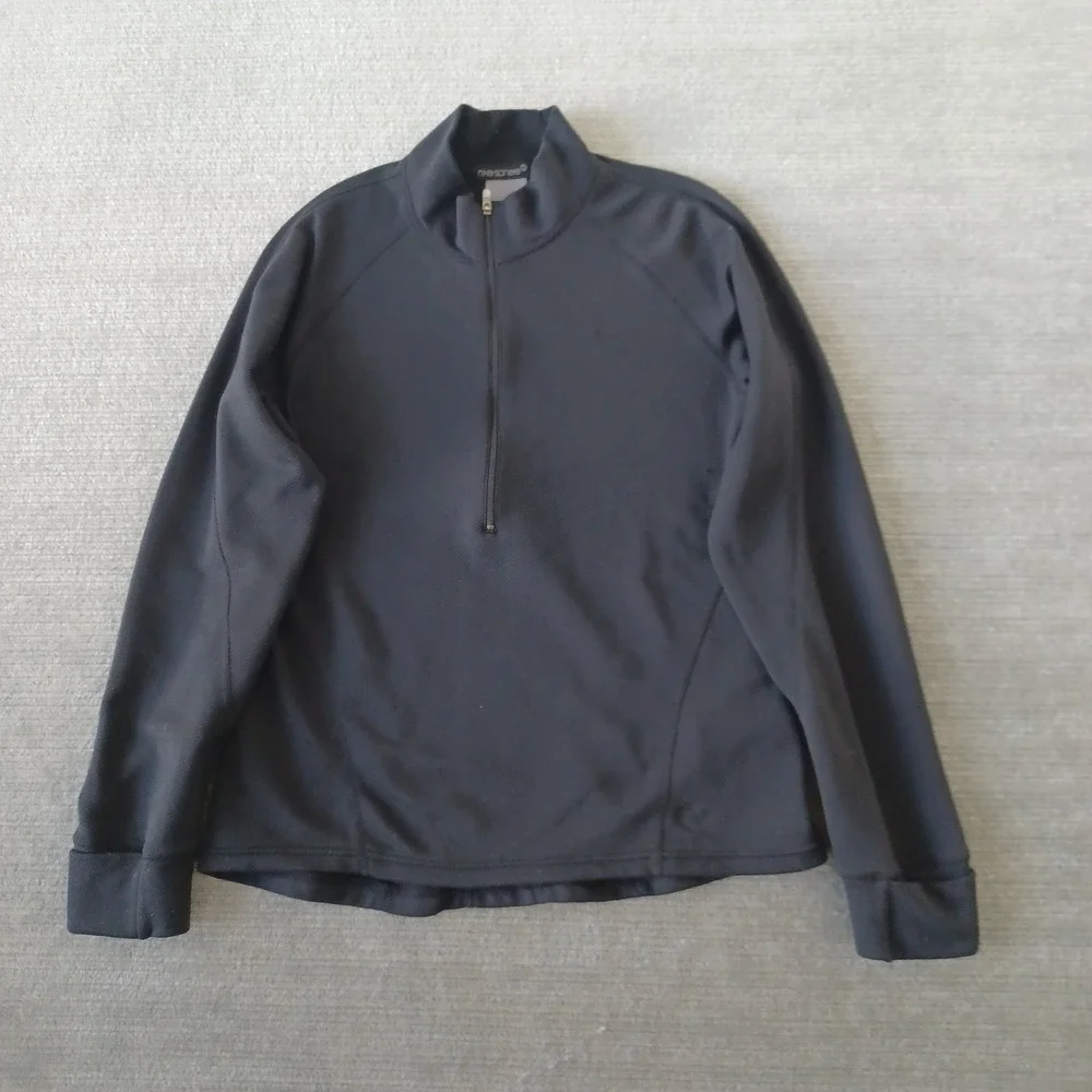 Nike Sphere 1/4‎ Zip Thermal Shirt Mens S Black Long Sleeve Stretch Lightweight